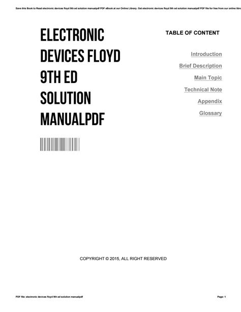 ELECTRONIC DEVICES FLOYD SOLUTION MANUAL 9TH Ebook Epub